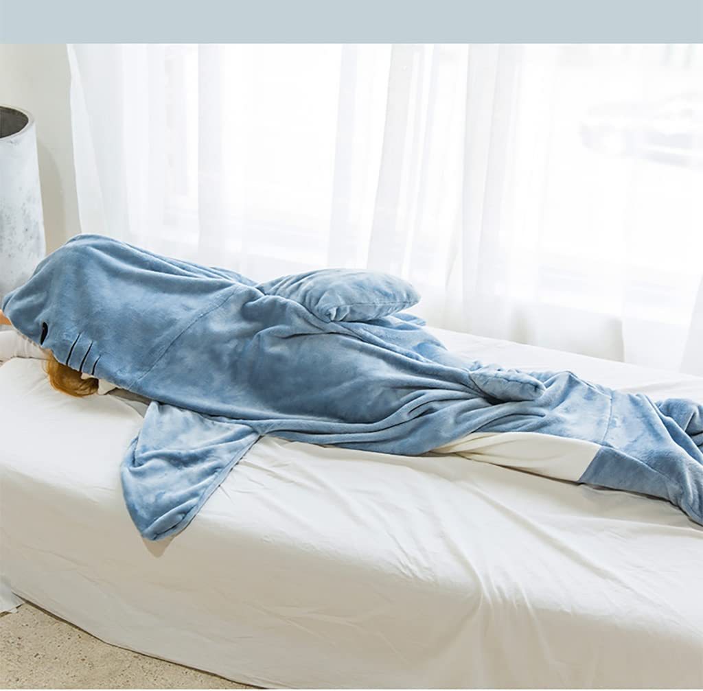 Luxury Mom Kastle Home Soft Flannel Shark Blanket Hoodie Luxury Mom Kastle