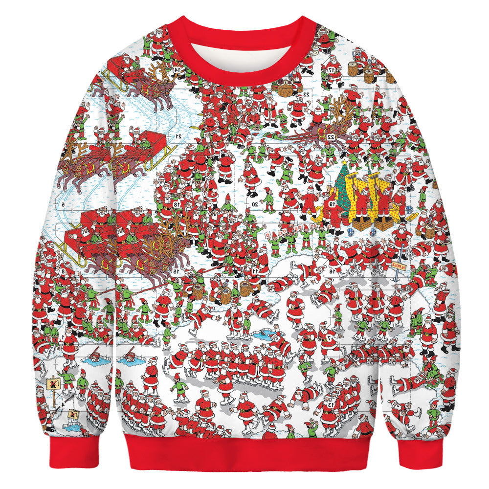 Luxury Mom Kastle Loose sweater Christmas 3D digital printing round neck Luxury Mom Kastle
