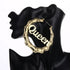 Luxury Mom Kastle English Letter Queen Bamboo Earrings Luxury Mom Kastle