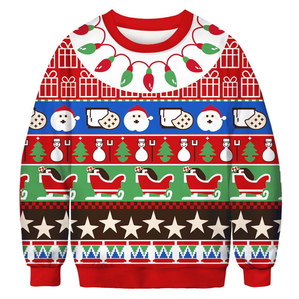 Luxury Mom Kastle Loose sweater Christmas 3D digital printing round neck Luxury Mom Kastle