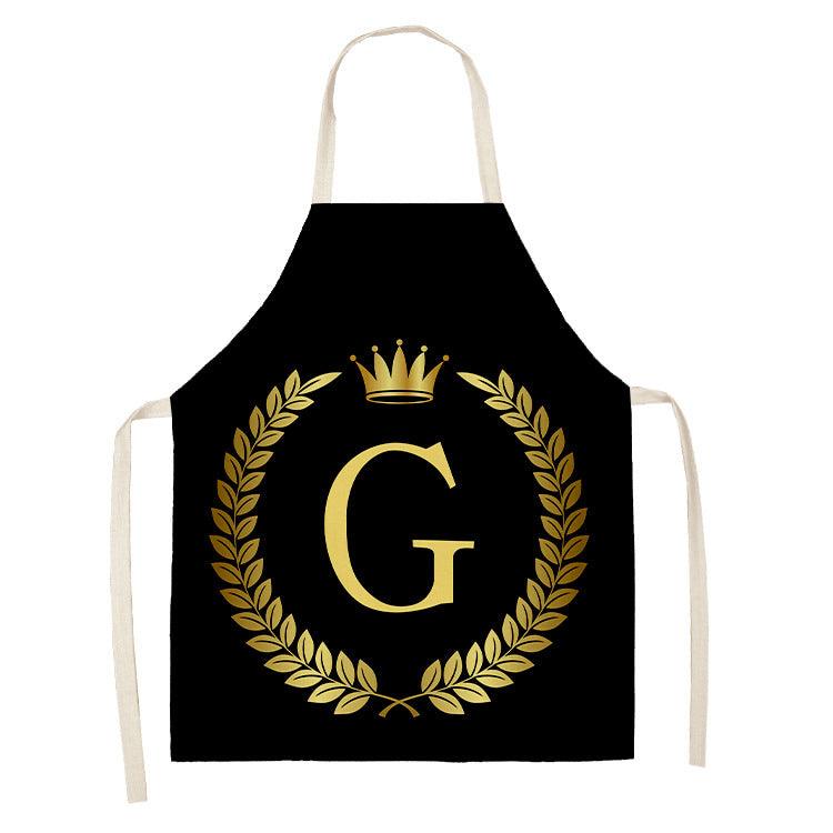 Luxury Mom Kastle Golden Crown Letter Apron Cute Luxury Mom Kastle
