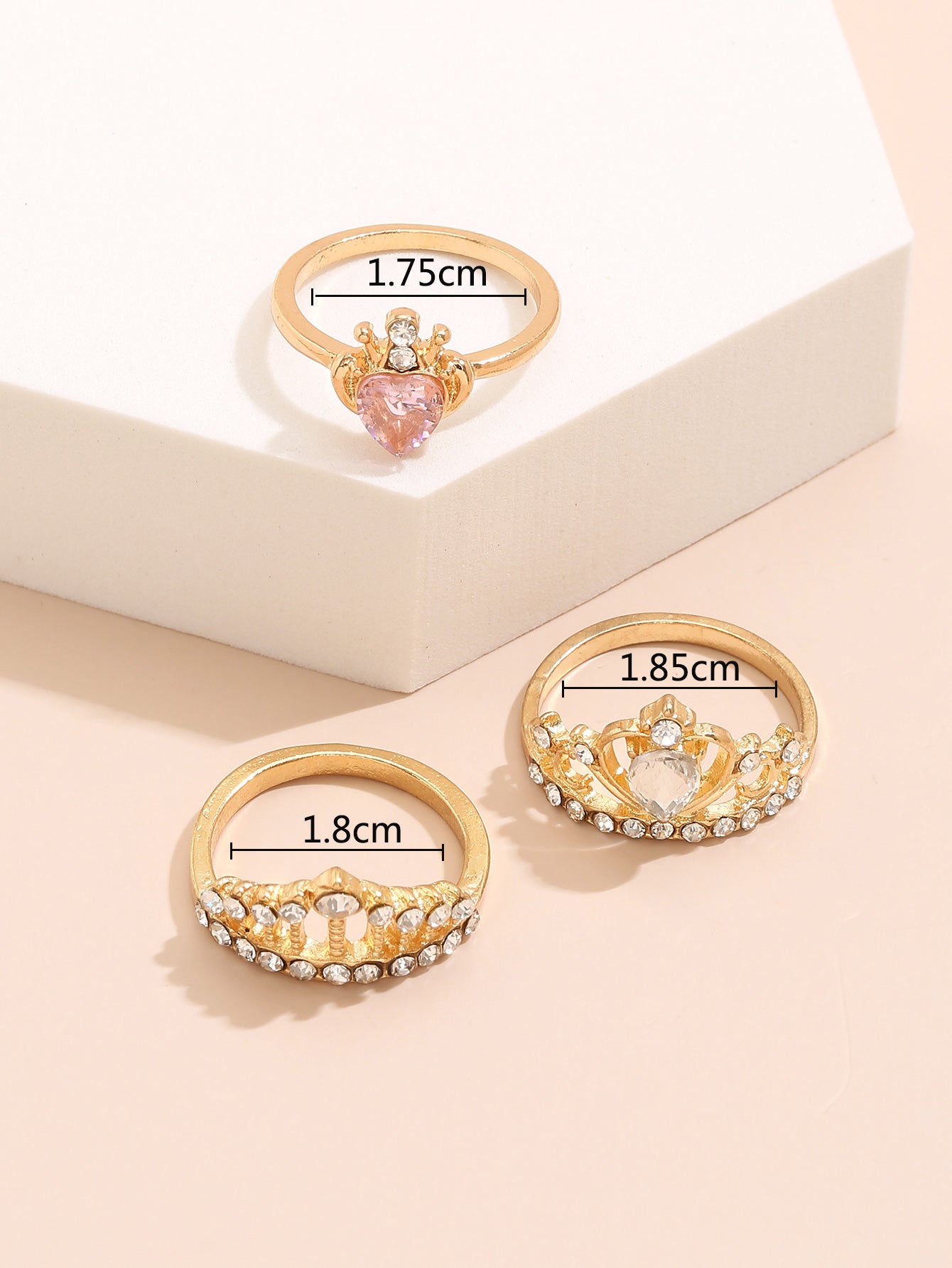 Luxury Mom Kastle Sweet Commuter Student Ring Pure Color Women&