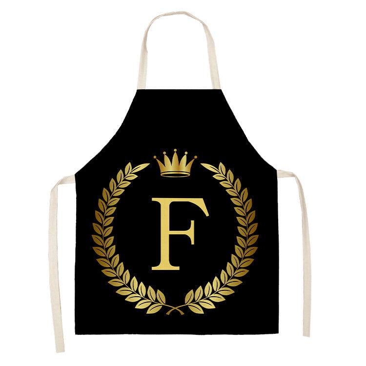 Luxury Mom Kastle Golden Crown Letter Apron Cute Luxury Mom Kastle