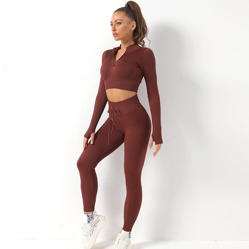 Luxury Mom Kastle zipper sport long sleeve seamless yoga wear Luxury Mom Kastle