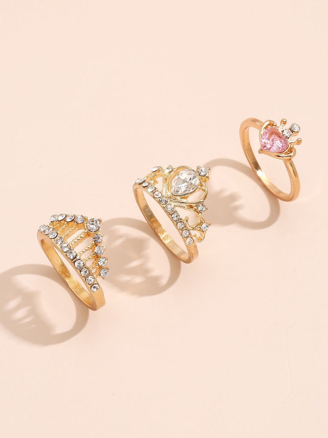 Luxury Mom Kastle Sweet Commuter Student Ring Pure Color Women&