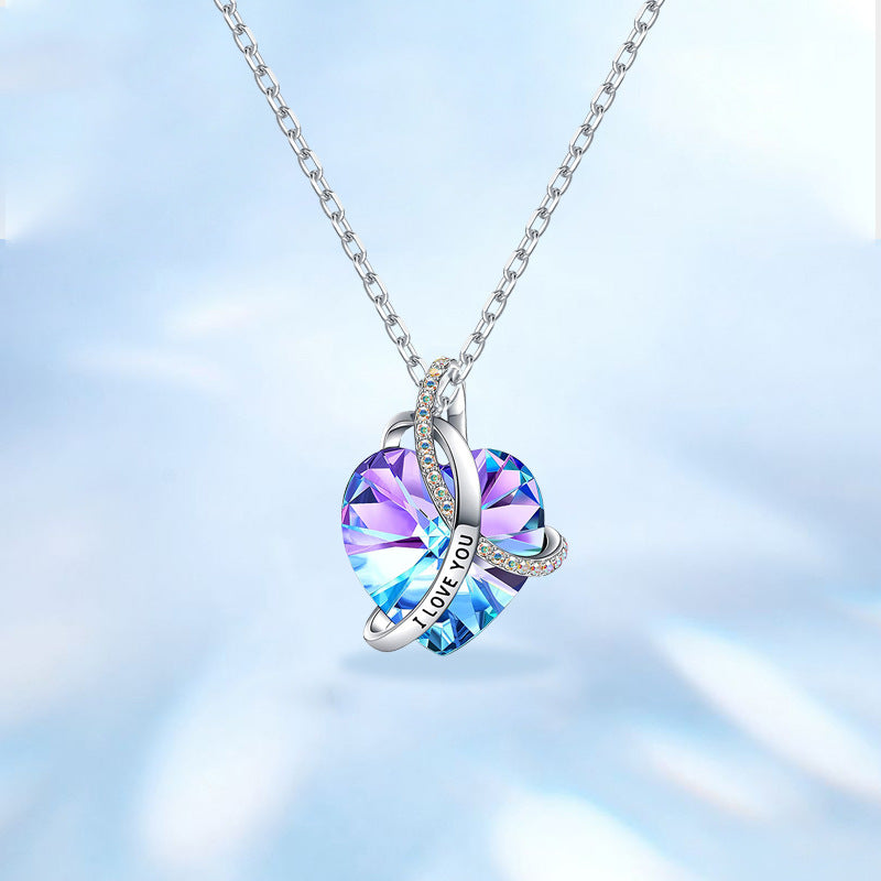 Luxury Mom Kastle European And American Fashion Love Crystal Necklace Luxury Mom Kastle