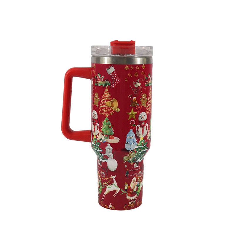 Luxury Mom Kastle Christmas Stainless Steel Vacuum Cup Handle Luxury Mom Kastle