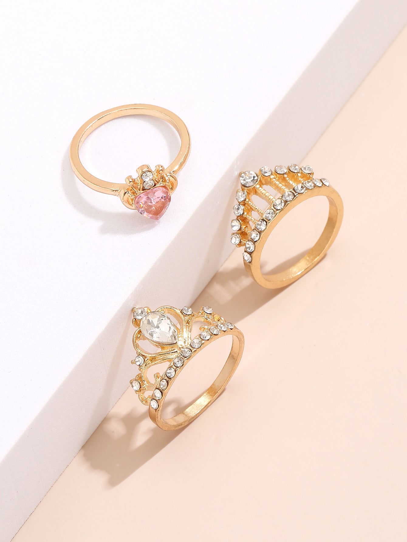 Luxury Mom Kastle Sweet Commuter Student Ring Pure Color Women&