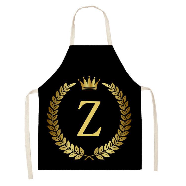 Luxury Mom Kastle Golden Crown Letter Apron Cute Luxury Mom Kastle
