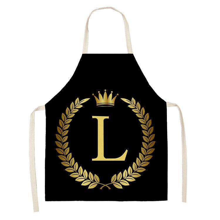 Luxury Mom Kastle Golden Crown Letter Apron Cute Luxury Mom Kastle