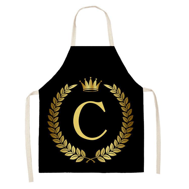 Luxury Mom Kastle Golden Crown Letter Apron Cute Luxury Mom Kastle