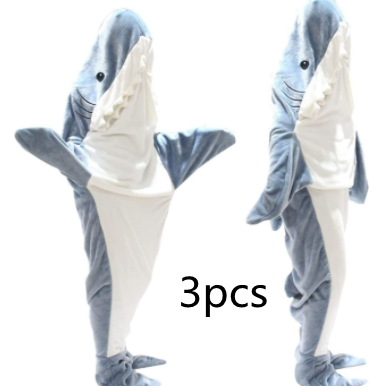Luxury Mom Kastle Home Soft Flannel Shark Blanket Hoodie Luxury Mom Kastle