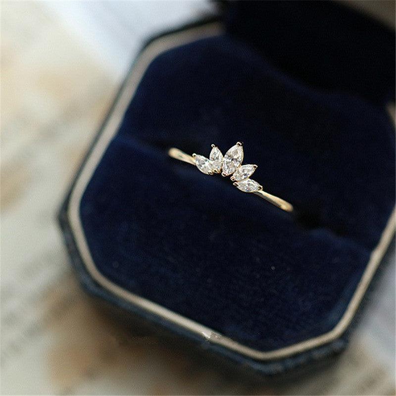 Luxury Mom Kastle Simple Crown Rings Luxury Mom Kastle 925 Sterling Silver Crown Rings Plating 14k Gold Rings
