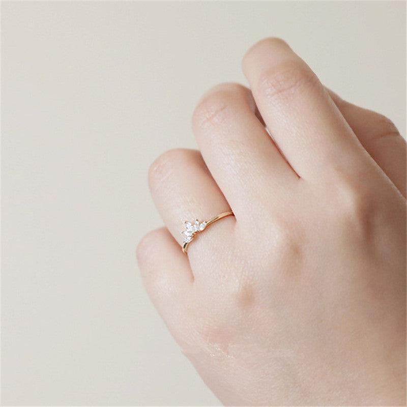 Luxury Mom Kastle Simple Crown Rings Luxury Mom Kastle 925 Sterling Silver Crown Rings Plating 14k Gold Rings