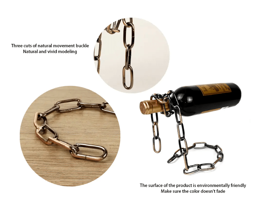 Luxury Mom Kastle Magic Iron Chain Wine Bottle Holder Luxury Mom Kastle Free Shipping
