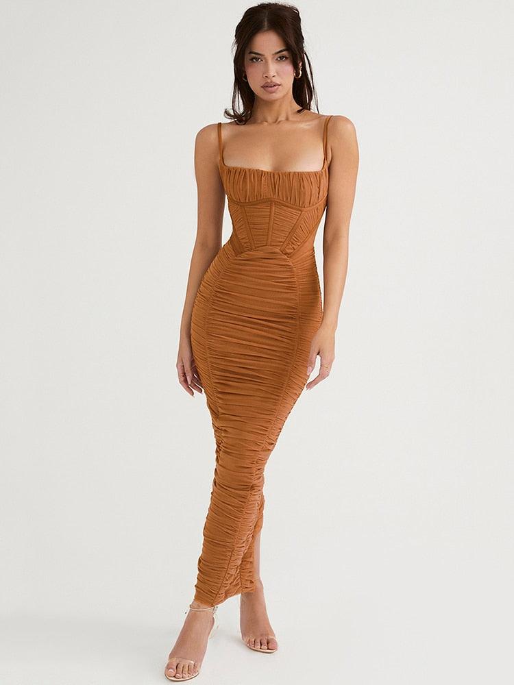 Luxury Mom Kastle Elegant Corset Ruched Maxi Dress Lisa’s Store dress elegant long dress sexy