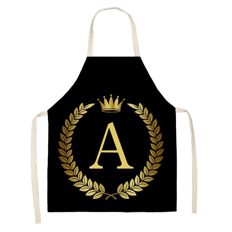 Luxury Mom Kastle  Golden Crown Letter Apron Cute Luxury Mom Kastle  