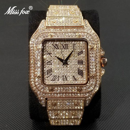 Luxury Mom Kastle  MISSFOX Top Brand Square Watch For Men Luxury Mom Kastle 