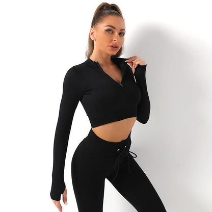 Luxury Mom Kastle  zipper sport long sleeve seamless yoga wear Luxury Mom Kastle  