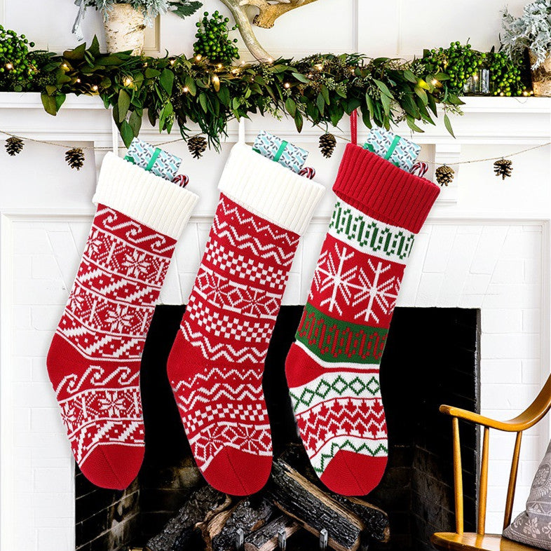 Luxury Mom Kastle  Christmas Decorations Red And Green Wool Socks Luxury Mom Kastle  