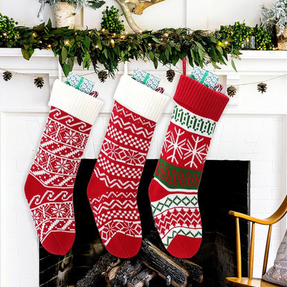 Luxury Mom Kastle  Christmas Decorations Red And Green Wool Socks Luxury Mom Kastle  