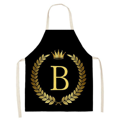 Luxury Mom Kastle  Golden Crown Letter Apron Cute Luxury Mom Kastle  