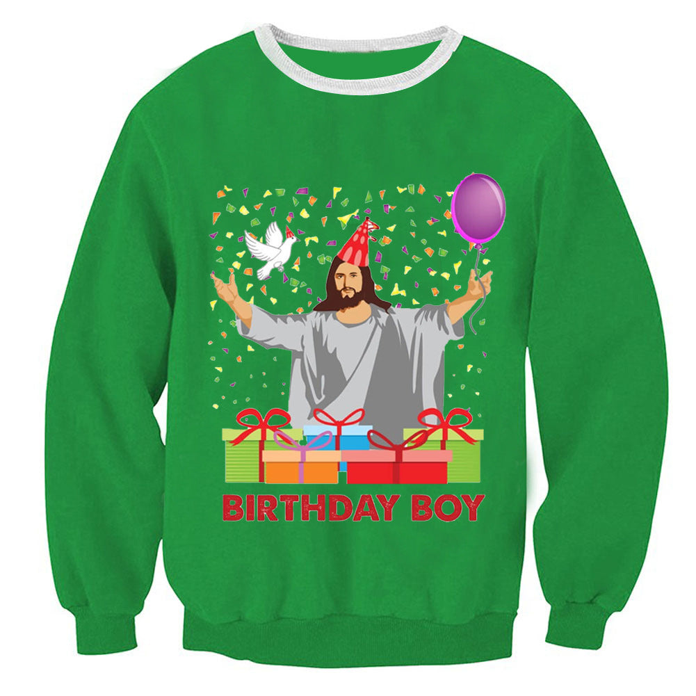 Luxury Mom Kastle  Loose sweater Christmas 3D digital printing round neck Luxury Mom Kastle  