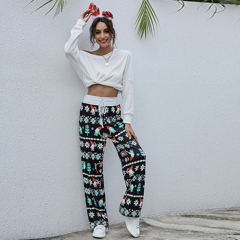 Luxury Mom Kastle  Christmas Print Pants Luxury Mom Kastle  