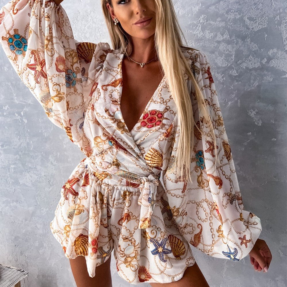 Luxury Mom Kastle  Fashion Tropical Rainforest Jumpsuit Set Luxury Mom Kastle  