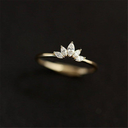 Luxury Mom Kastle  Simple Crown Rings Luxury Mom Kastle  925 Sterling Silver Crown Rings Plating 14k Gold Rings