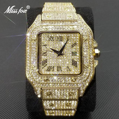Luxury Mom Kastle  MISSFOX Top Brand Square Watch For Men Luxury Mom Kastle 