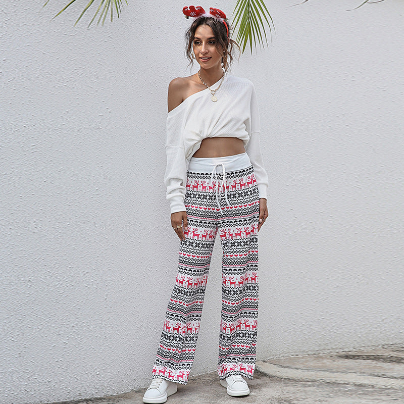 Luxury Mom Kastle  Christmas Print Pants Luxury Mom Kastle  