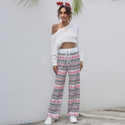 Luxury Mom Kastle  Christmas Print Pants Luxury Mom Kastle  