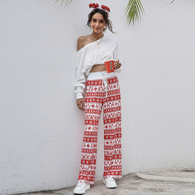 Luxury Mom Kastle  Christmas Print Pants Luxury Mom Kastle  