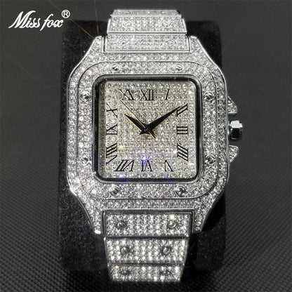 Luxury Mom Kastle  MISSFOX Top Brand Square Watch For Men Luxury Mom Kastle 