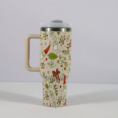 Luxury Mom Kastle  Christmas Stainless Steel Vacuum Cup Handle Luxury Mom Kastle  