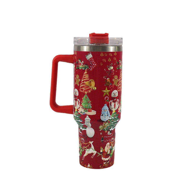 Luxury Mom Kastle  Christmas Stainless Steel Vacuum Cup Handle Luxury Mom Kastle  
