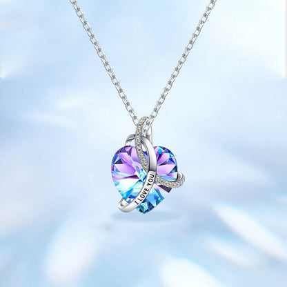 Luxury Mom Kastle  European And American Fashion Love Crystal Necklace Luxury Mom Kastle  