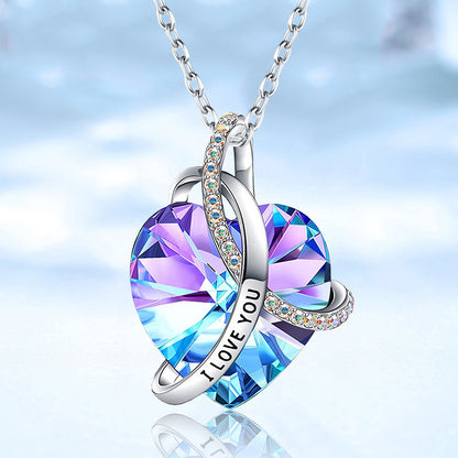 Luxury Mom Kastle  European And American Fashion Love Crystal Necklace Luxury Mom Kastle  
