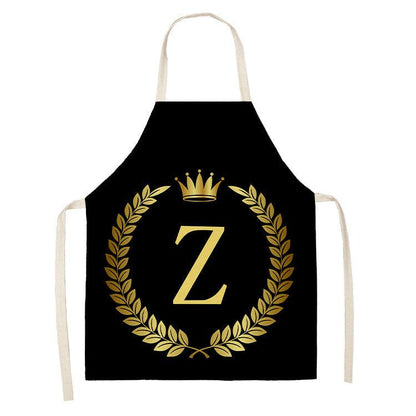 Luxury Mom Kastle  Golden Crown Letter Apron Cute Luxury Mom Kastle  