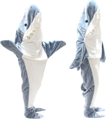 Luxury Mom Kastle  Home Soft Flannel Shark Blanket Hoodie Luxury Mom Kastle  