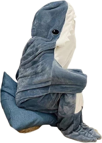 Luxury Mom Kastle  Home Soft Flannel Shark Blanket Hoodie Luxury Mom Kastle  