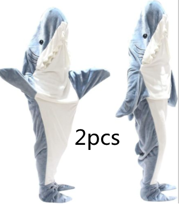 Luxury Mom Kastle  Home Soft Flannel Shark Blanket Hoodie Luxury Mom Kastle  