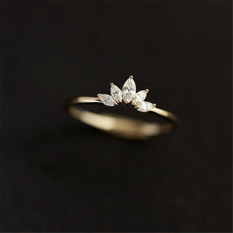 Luxury Mom Kastle  Simple Crown Rings Luxury Mom Kastle  925 Sterling Silver Crown Rings Plating 14k Gold Rings