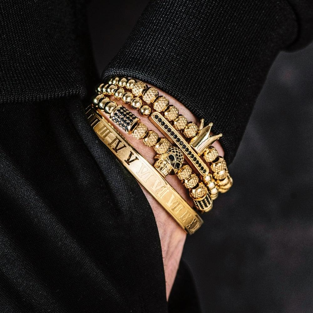 Luxury Mom Kastle  Crown Charm Bracelet Set Luxury Mom Kastle  Bracelet Jewelry Men&