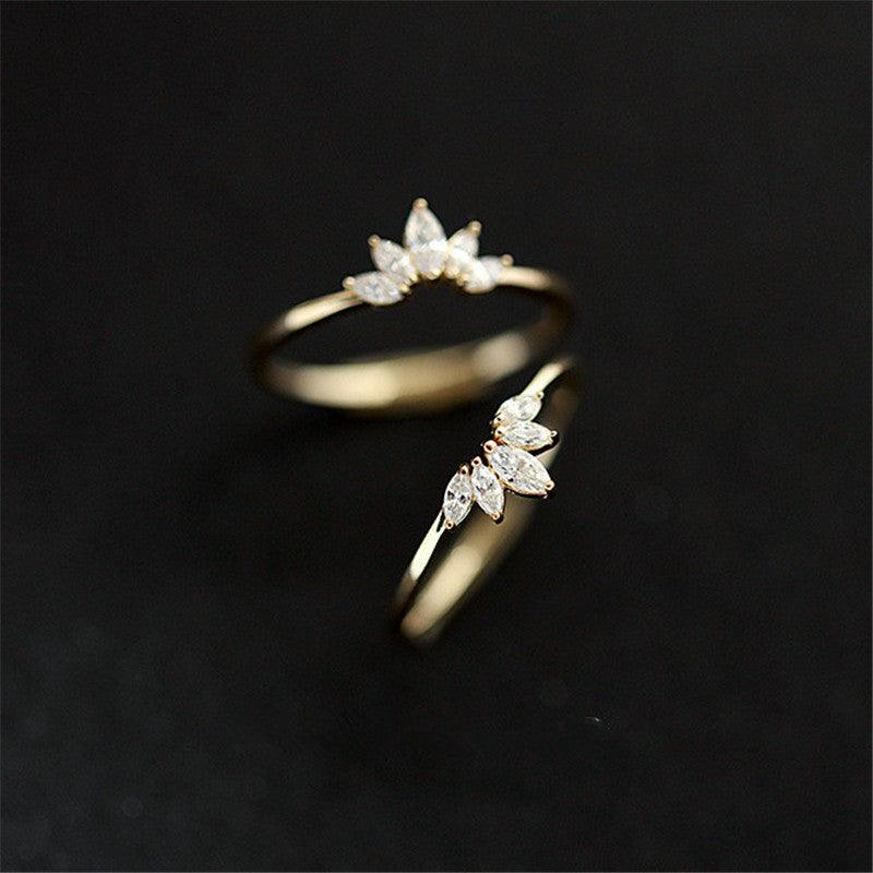 Luxury Mom Kastle  Simple Crown Rings Luxury Mom Kastle  925 Sterling Silver Crown Rings Plating 14k Gold Rings